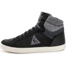 Le Coq Sportif Portalet Mid Craft Cuir Gris/Noir - Chaussures Basket Montante Homme Prix En Gros